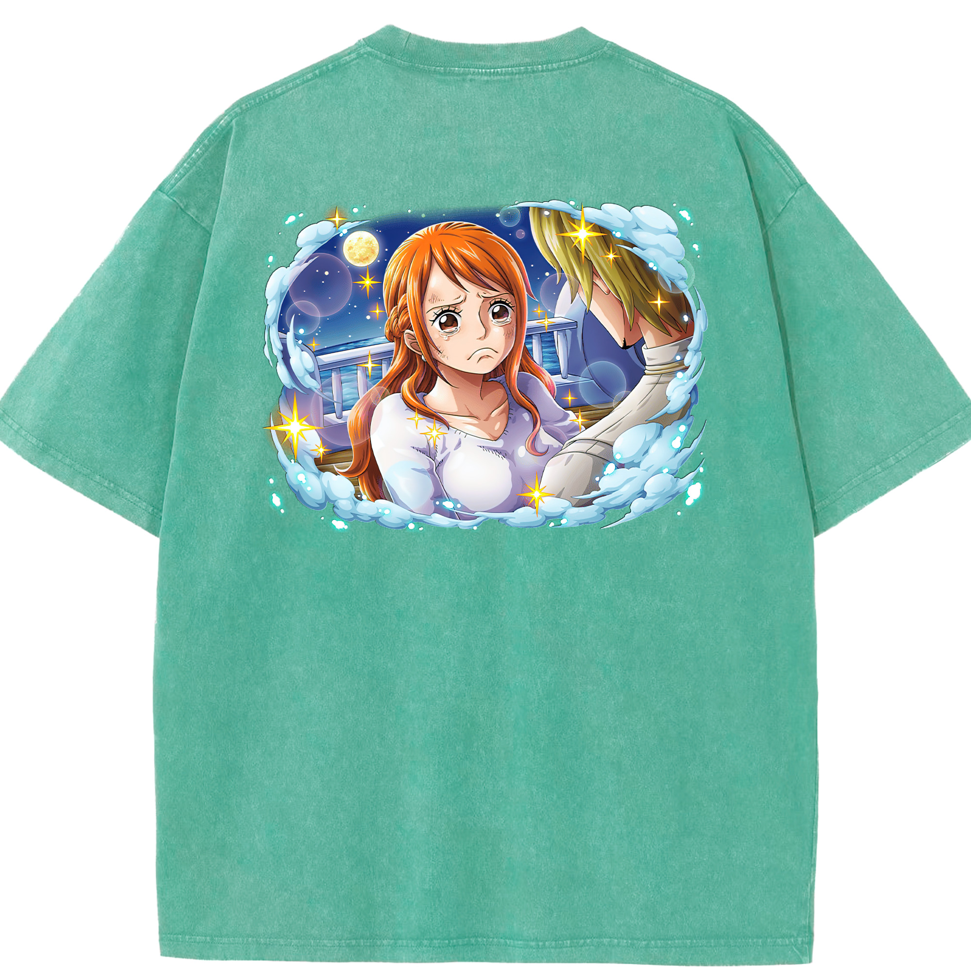 ワンピース ナミ ONE PIECE Nami 綿100% ヴィンテージ風 半袖Tシャツ（背面プリント）